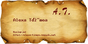 Alexa Tímea névjegykártya